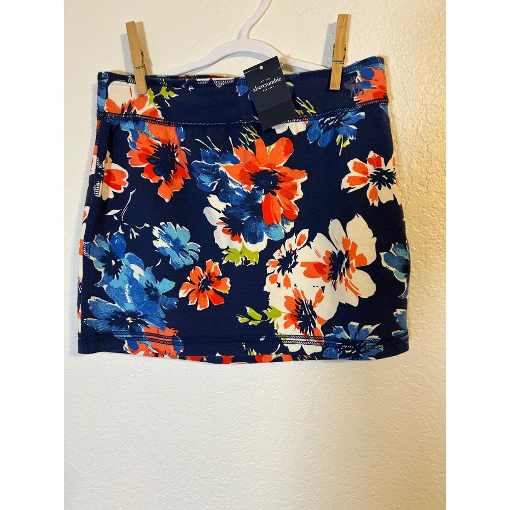 Abercrombie Kids Girls Large Blue Floral Mini Skirt NWT